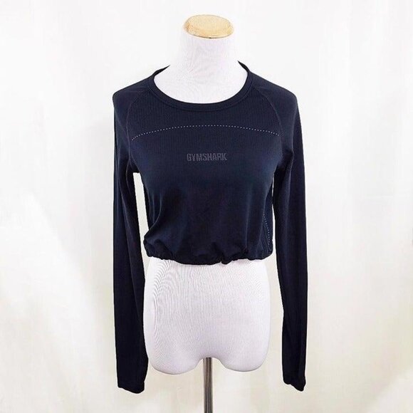 Gymshark Breeze lightweight long sleeve crop top black - Picture 1 of 6